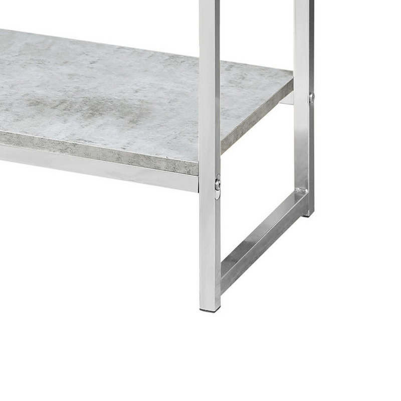 Table de bout d'appoint, tiroir, 1 tablette, 20 po, Himal, Chrome, Gris