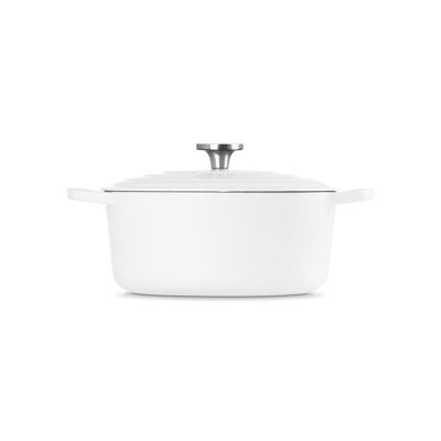 Le Creuset Enameled Cast Iron Signature Round Oven 7.25Qt - White, Crucible Ss Knob