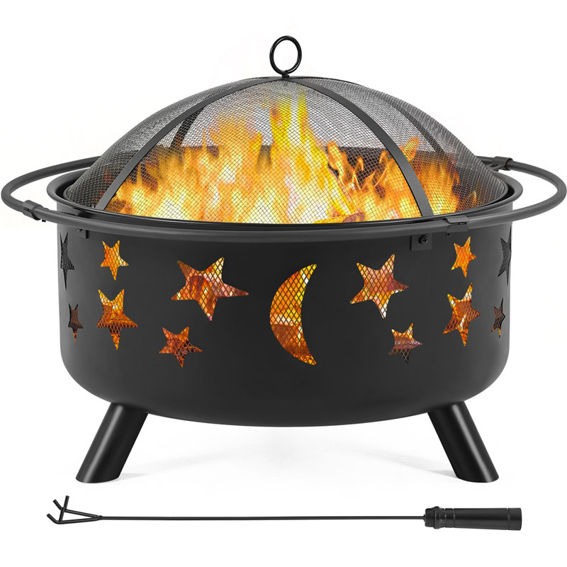 Round Fire Pit with Lid