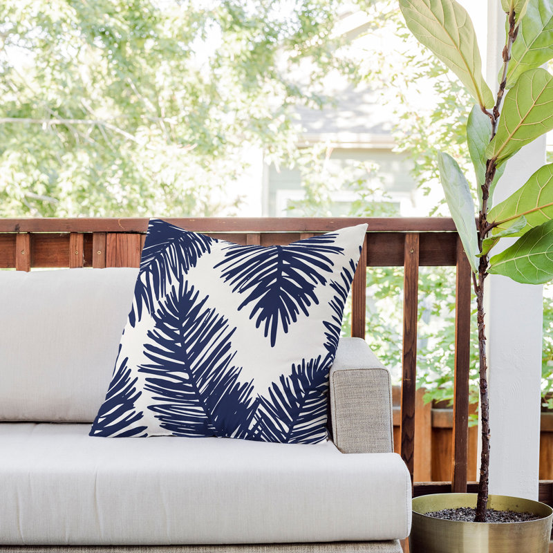 Cocoon Design Tropical blue palms Throw Pillow, Square 20"