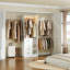 Système d'organisation l 29,5 po à 110,7 po avec tiroirs en bois et 3 tablettes, système d'organisation de garde-robe avec bande lumineuse à DEL, 4 tiroirs et 4 compartiments ouverts pour le garde-robe