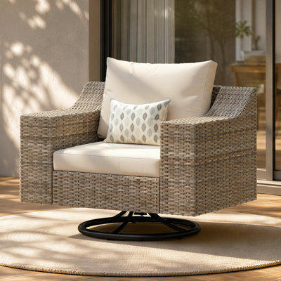 All-Weather Patio Wicker 360° Swivel Rocking Chair