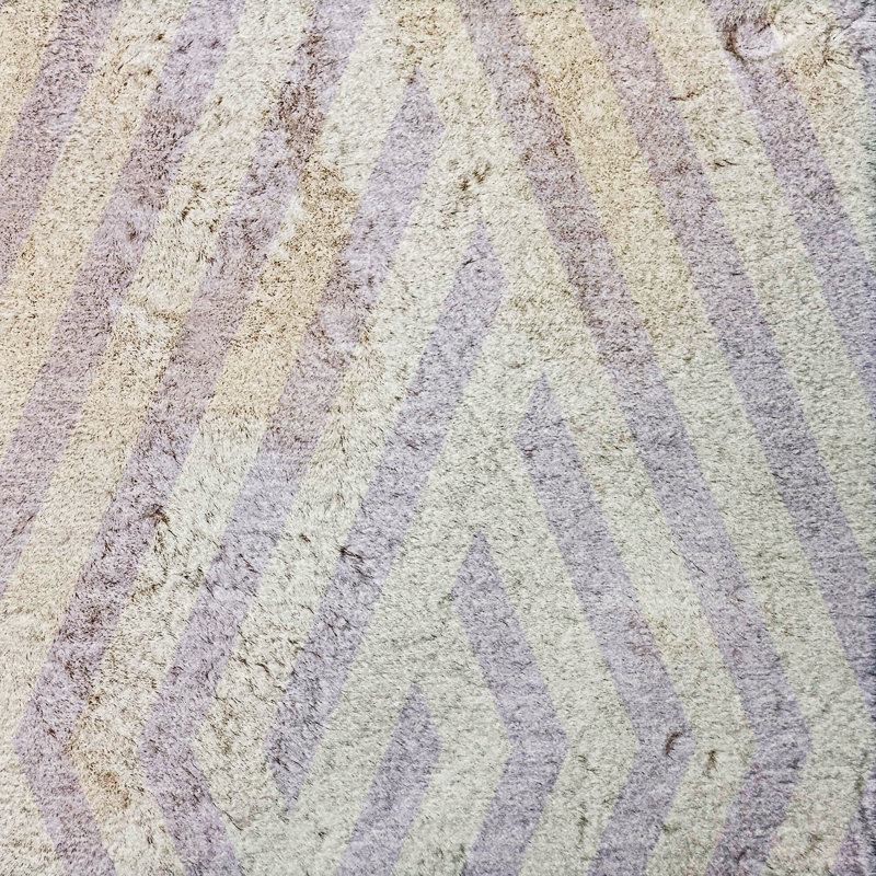 Premium Machine Washable Dream Shag ADS550 Geometric Rug, Lavender, 3' x 5'