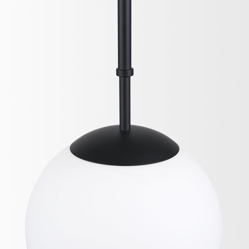 Luminaire suspendu simple à 1 lumière Cleary, Noir mat