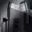 Ensemble de douche noir mat - salle de bain en laiton avec pomme de douche à pluie de 10 pouces et système de construction portatif Stabilité pratique