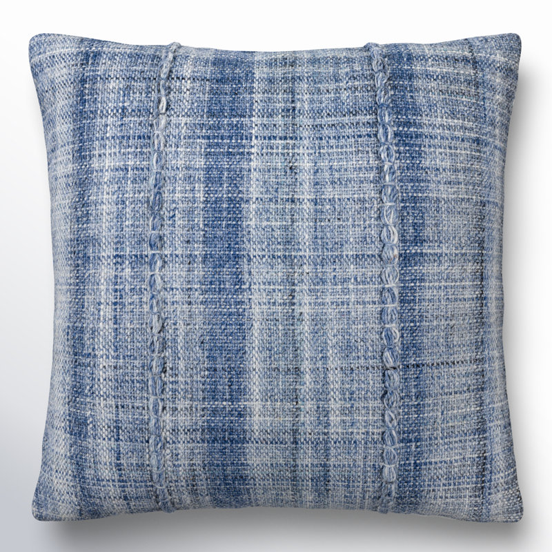Zeppelin Recycled PET Yarn Reversible Throw Pillow, Polyester/Polyfill, 22"H x 22"W, Pewter