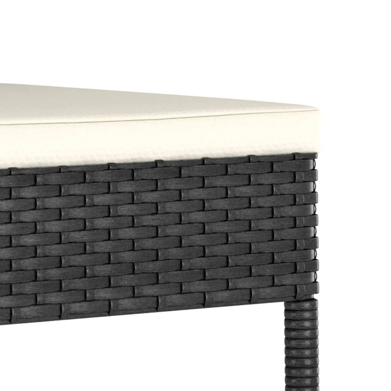Chaise d'appoint de patio avec coussin Coursey, Crème, Noir