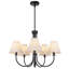 Lustre classique / traditionnel noir à 5 lumières l 27 po avec abat-jour en lin pour salle à manger-72964934
