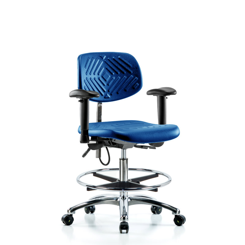 Chaise de dessinateur Colton, Noir, Roulettes, Non inclus