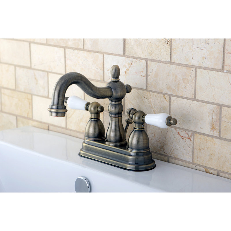 Antique Brass Dual Handle Centerset Bathroom Faucet