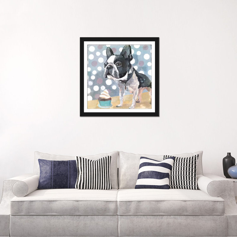 « carlin birthday », reproduction sur toile, Papier d'art encadré noir, Blanc, H 24 po x l 24 po x P 1 po