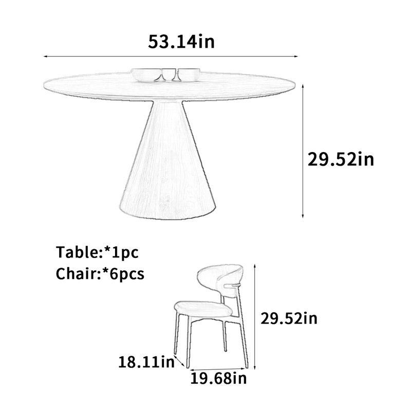 Medieval Style Rock Slab Small Round Table, 29.52"H x 53.14"L x 53.14"W