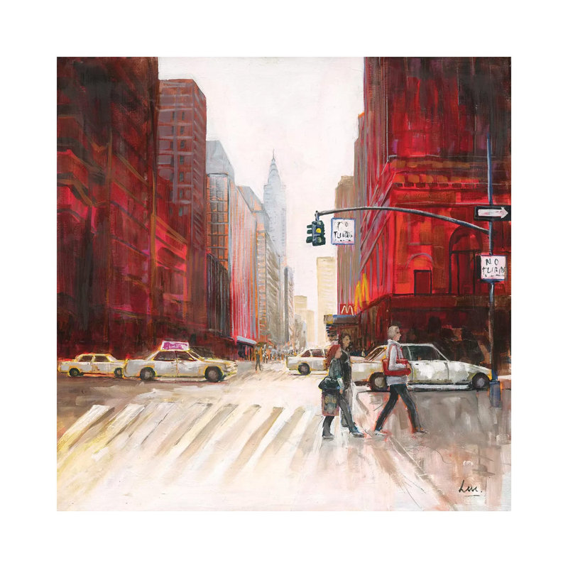 Red Fusion IV by Luc. - Wrapped Canvas Painting, 30.48 cm H x 30.48 cm W
