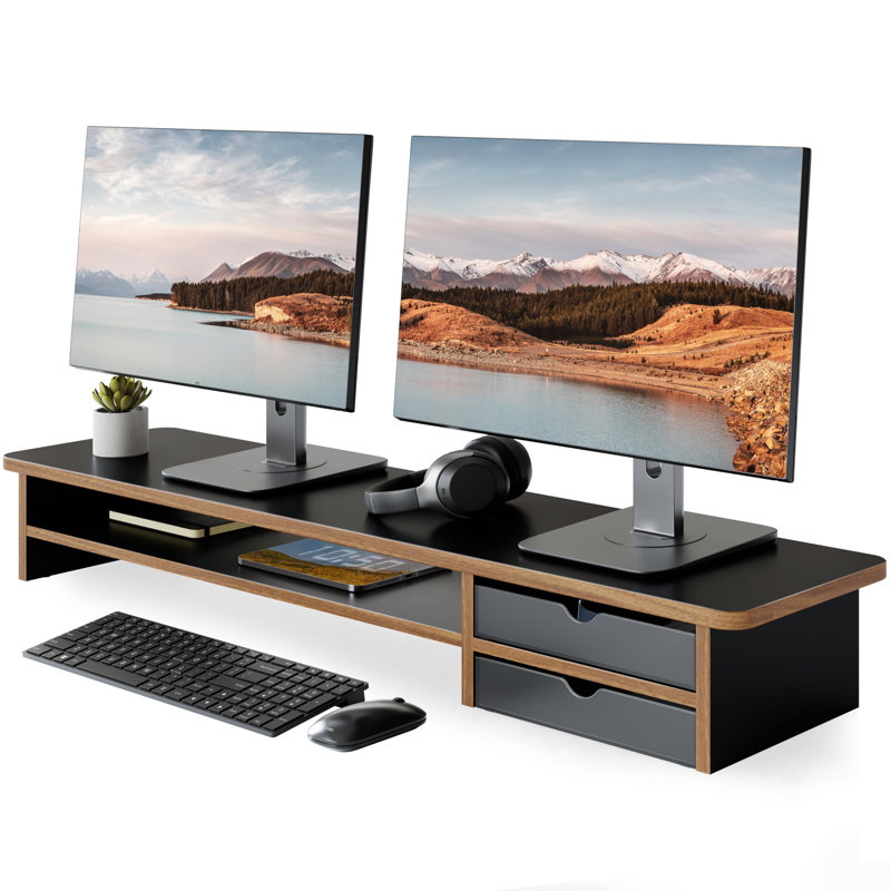 Manufactured Wood Monitor Stand, Black