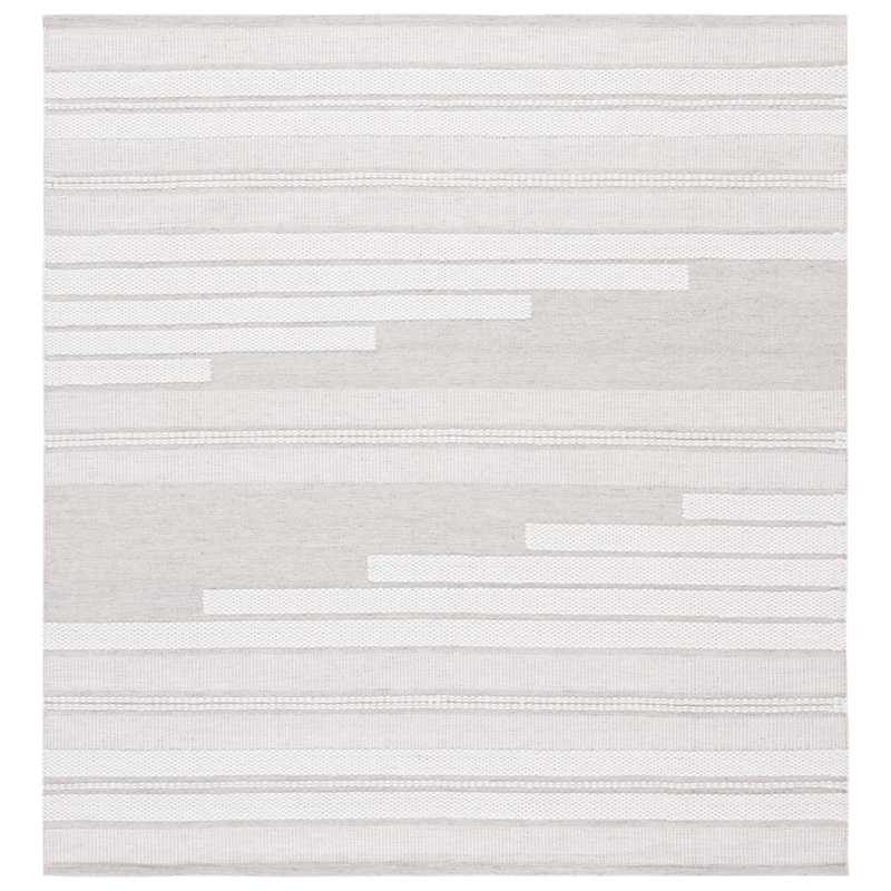 Kilim Hand Woven Performance Striped Rug, Square 6'