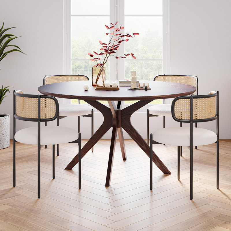 4 Person Round Dining Sets, Beige