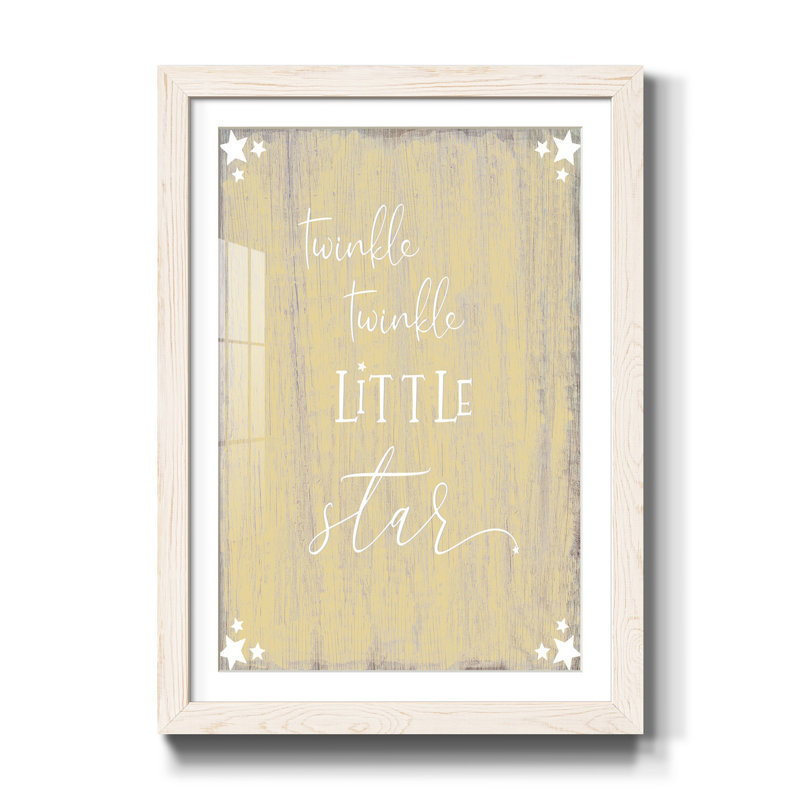 Twinkle - Reproduction d'art textuel sur papier encadré, H 31,5 po x l 23,5 po x P 1,5 po, Blanc