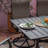 Staghorn 7-piece Swivel Patio Dining Set PVC-coated polyester Fabric Iron Outdoor Chairs And Table Set For Garden, Backyard, Poolside