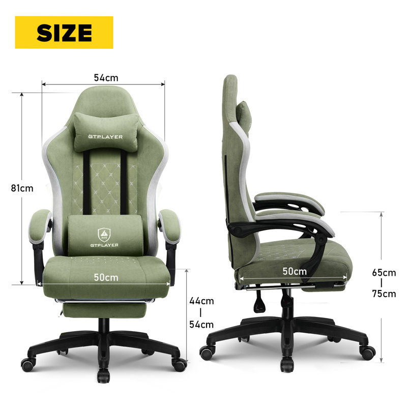 GTPLAYER Racing Chair, Green/Grey