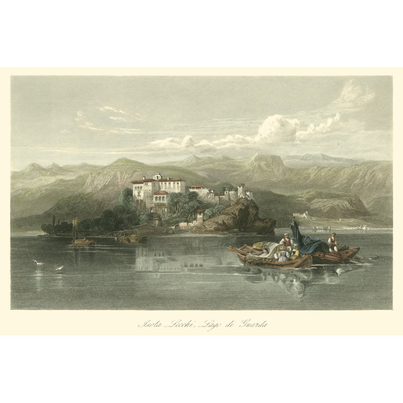 Isola Lecchi Lago Di Guarda Italy by W.L. Leitch - Wrapped Canvas Print, 30cm H x 46cm W x 3.8cm D