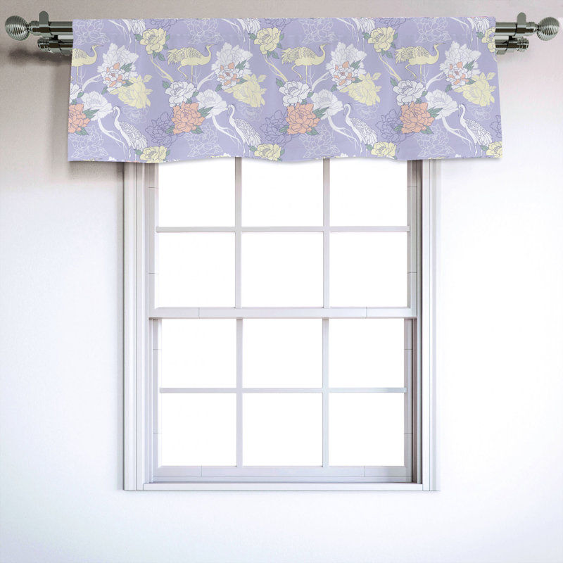 Sateen Floral Ruffled Window Valance