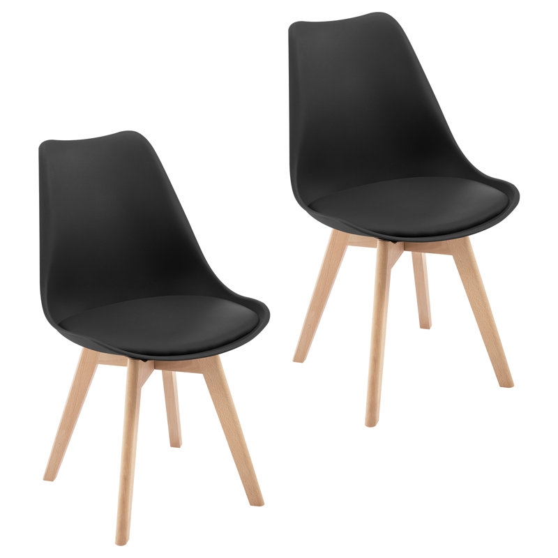47cm H Upholstered Full Back Side Chair, Black