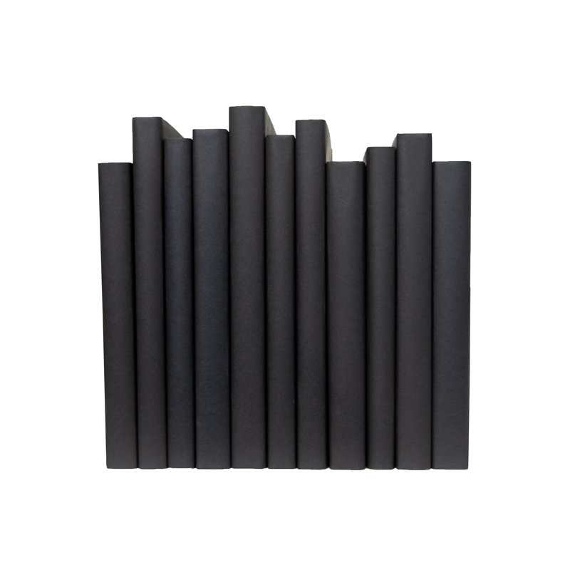 Decorative Books - Onyx Oversized Paper Wrapped Books - Black Books By The Foot