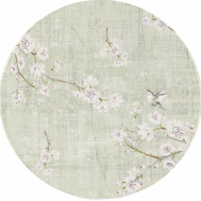 Blossom Fantasia Microfiber Round Washable Rug