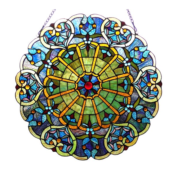 Astoria Grand Willa Tiffany Glass Window Panel & Reviews | Wayfair