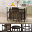Ensemble de table de salle à manger pour 2 personnes, îlot de cuisine avec sièges Ensemble de table de bar avec rangement, îlot de cuisine peu encombrant avec 2 tablettes Îlot de cuisine avec tabourets de bar