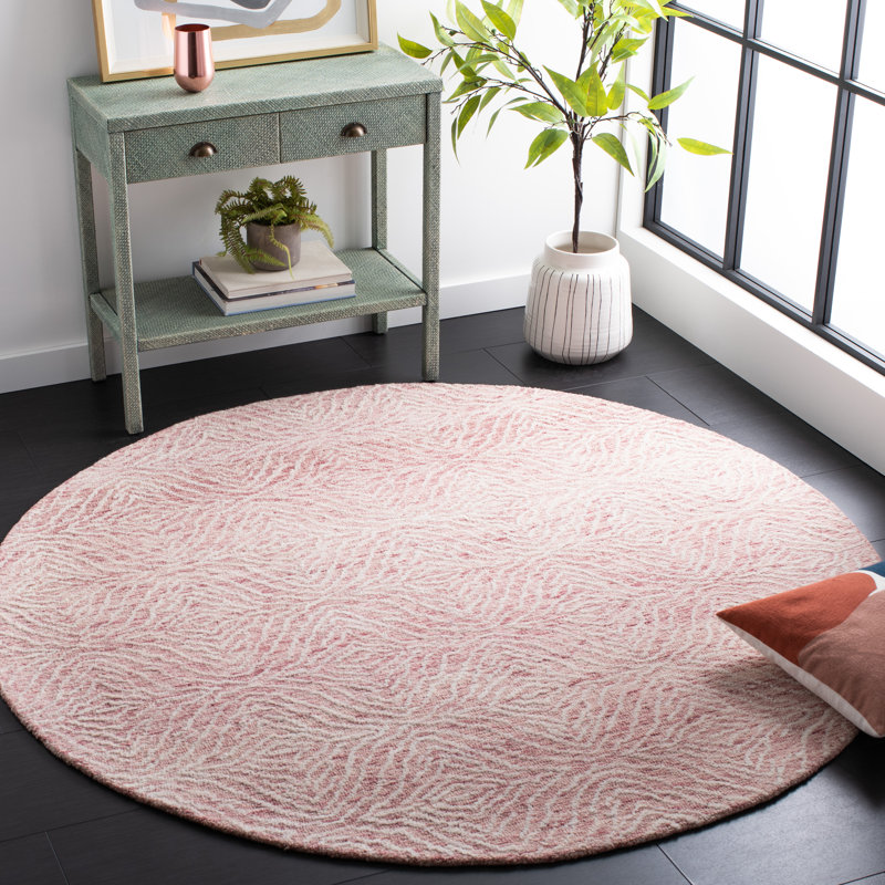 Pezanetti Hand Tufted Wool And Cotton With Latex Abstract Rug, Round 6'