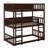 Triple Wood Bunk Bed, With Ladders, Guardrails-1429399474