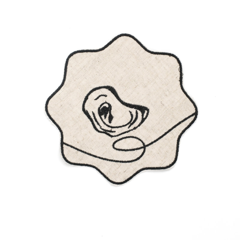 Line Drawing Embroidered Linen Coasters