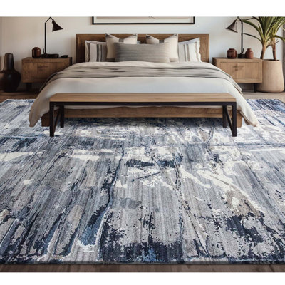 Hand Woven Wool Abstract Area Rug