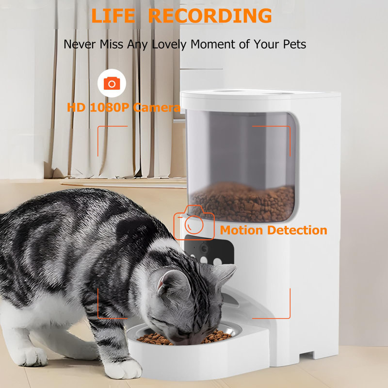 Smart Automatic Cat Feeder with Camera & 2-Way Audio