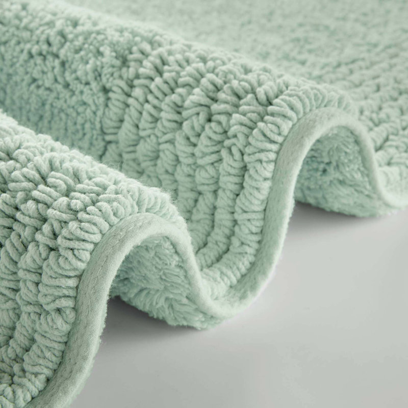 1 tapis de bain réversible 100% coton touffeté 3000 g / m², L 44 po x l 24 po, Vert