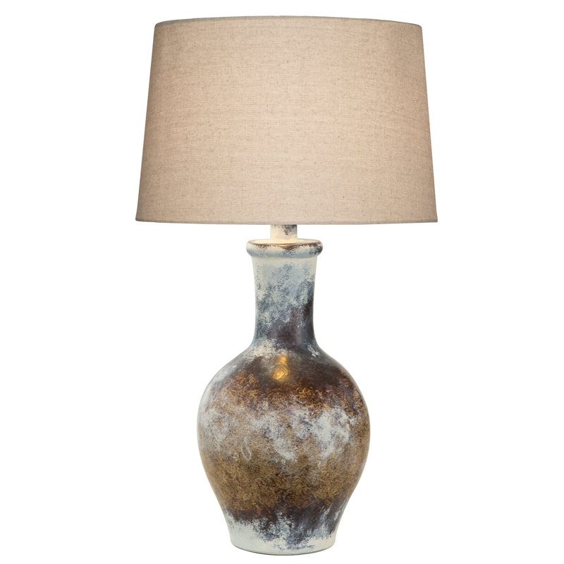 Llyr Ceramic Lamp, Brown/Gray/White