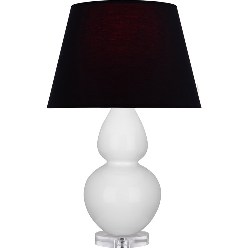 Double Gourd Table Lamp, Daisy Glazed/Silver, Pearl