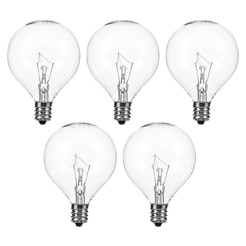 5PCS E12 Fragrance Wax Diffuser Lamp 25W Dimmable Globe Clear Light Bulb