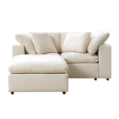 Merritt Modern Cloud Down Filled Oversized Sectional Couches With One Ottoman