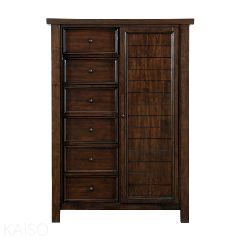 Armoire-penderie classique transitionnelle 8 tiroirs avec tablettes de rangement au fini brun, 1 pièce, sans assemblage