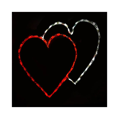 Double Heart Red/White