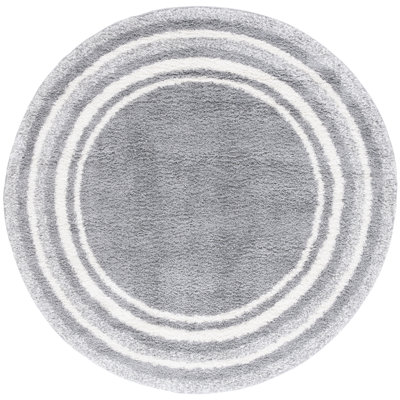 Omveer Border & Stripe Shag 200 Performance Striped Rug