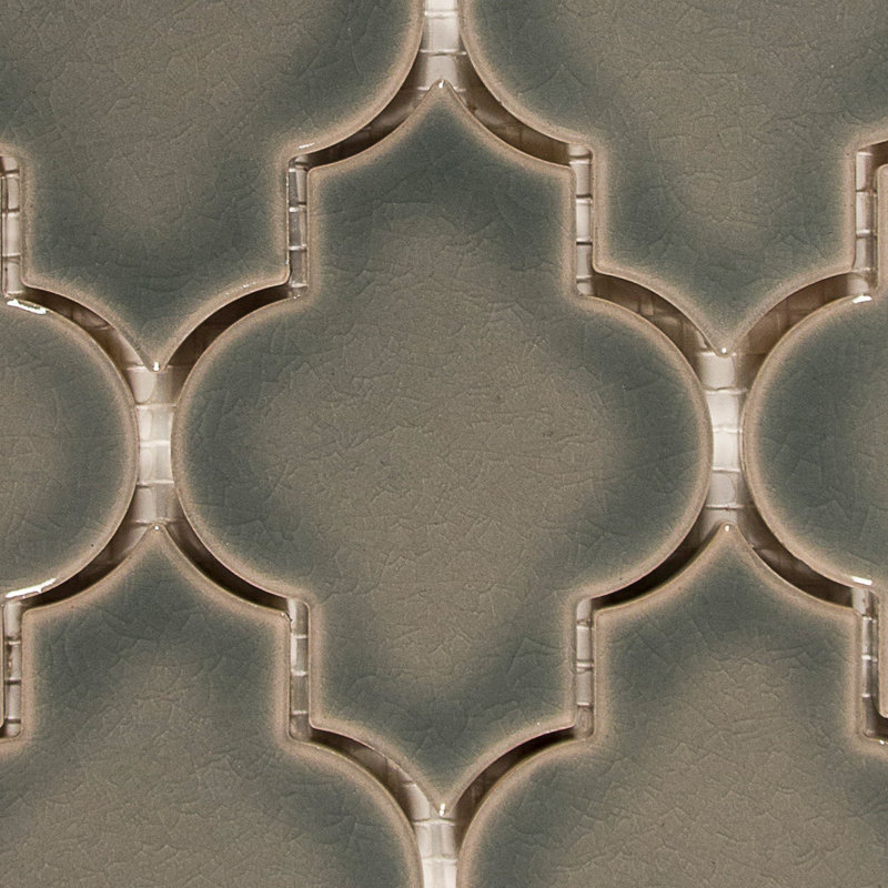Carreau de mosaïque en céramique arabesque 3 po x 4 po Alhambra, Vert mythique