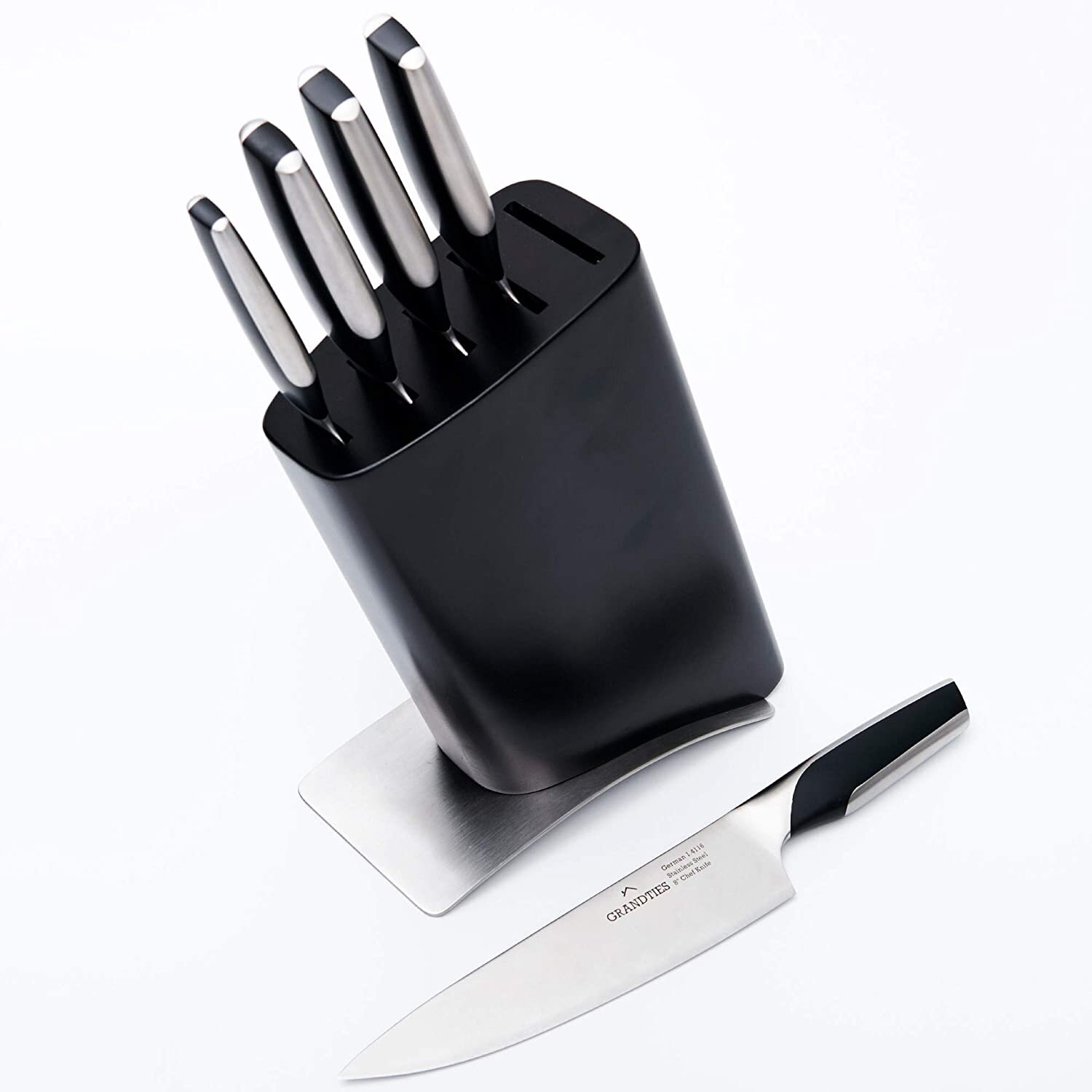 Rachael Ray Cucina 6-Piece Knife Block Set with Acacia Handles