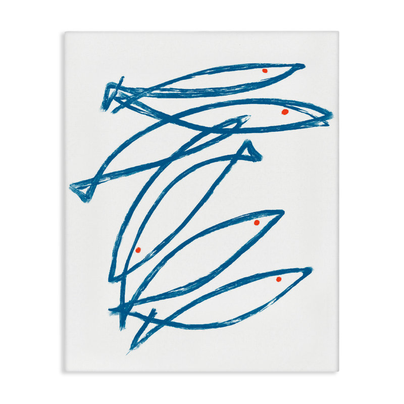 Minimalist Fish Outline Canvas, design by Lil' Rue, 20" H x 16" W