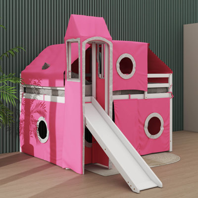 Lit mezzanine confortable avec tour amusante et tente de charme