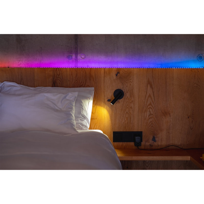 Twinkly 5' Adhesive Magnetic Multicolor LED Indoor Line Light Strip Starter Kit, Black