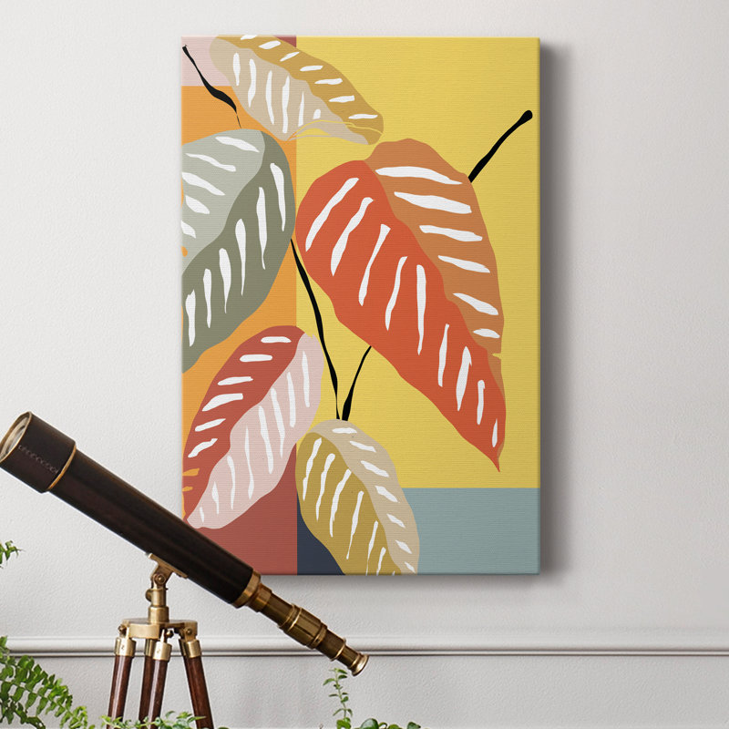 Plante tropicale I - peinture sur toile tendue, H 48 po x l 32 po x P 1 po