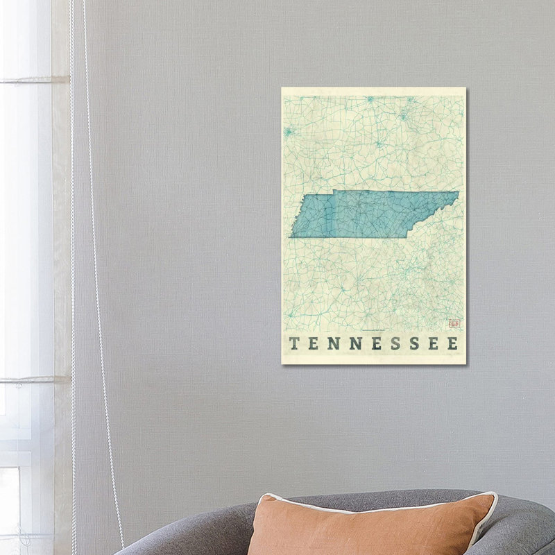 Tennessee Map by Hubert Roguski - Wrapped Canvas Print, 66.04 cm H x 45.72 cm W x 3.175 cm D